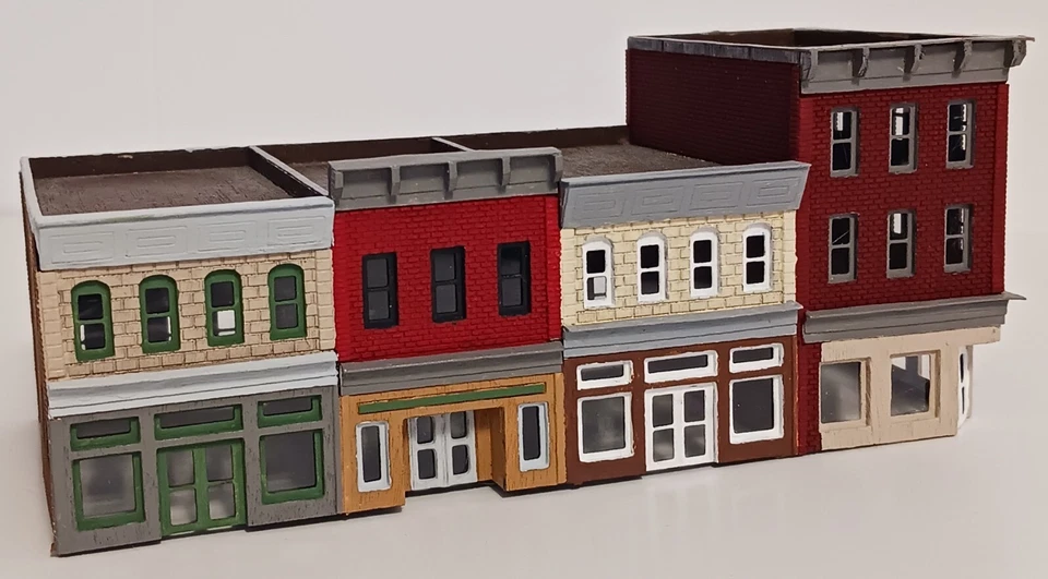 City Block #2 Kit Reverse Layout- 4 Stores In One- Z Scale- Laser Cut and Etched - Image 4 of 4