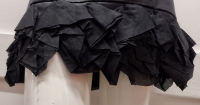 Black Satin Evening Skirt XS Cotton Ruffled SIZE 0 Skirt Vintage Express Design