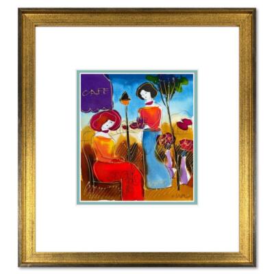 Moshe Leider, Framed Original Mixed Media Watercolor Painting, Hand Signed