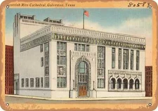 METAL SIGN - Texas Postcard - Scottish Rite Cathedral, Galveston, Texas .