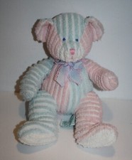 Russ Baby Twiddles Teddy Bear Rattle 10" Soft Pink Blue Chenille Plush 100277