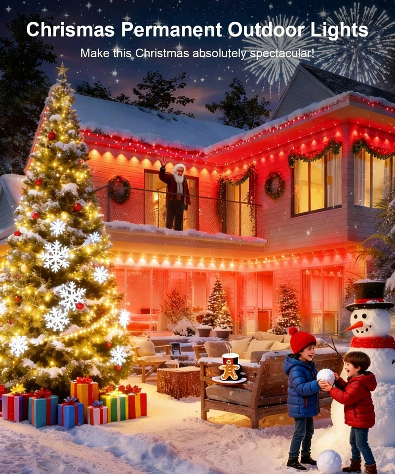 300Ft Permanent Outdoor Lights for House, 2025 New Smart RGB Christmas Lights Ou - Image 2 of 4