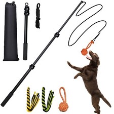 Flirt Pole for Dogs Heavy Duty 40inch Extendable Aluminum Alloy Dog Flirt Pol...