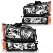 Headlight Assembly OE Replacement Black Housing Amber Reflector Clear Lens