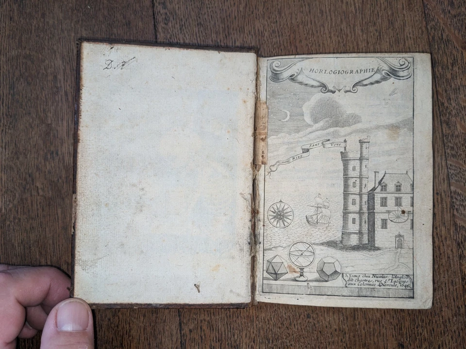 old book-P. From St. Mary Magdalene - Treatise on Horology - 1657 - 72 plates - Image 3 of 4