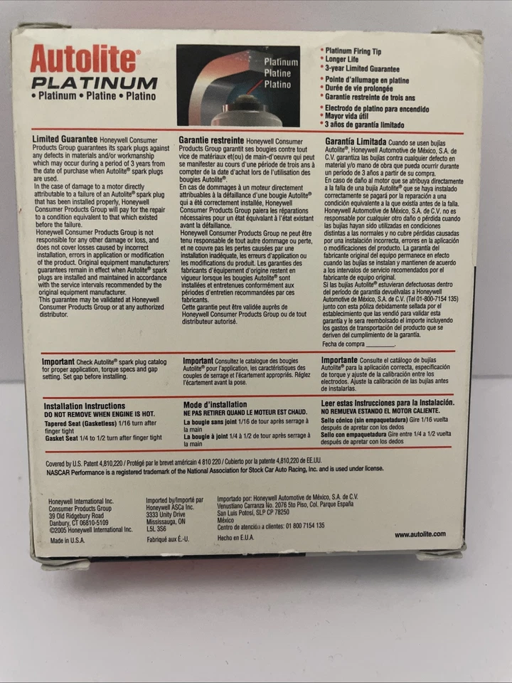 (CANTIDAD 4) Bujía Autolite Platino/Níquel AP646 se adapta a Dodge Caravan 96-99 Foto 3 de 3