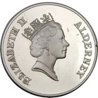 elf Alderney 5 Pounds 1995  95th Birthday of the Queen Mum Silver Proof — photo 2