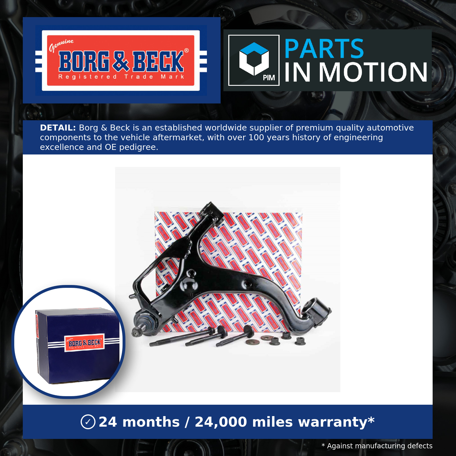 Wishbone / Suspension Arm Front Lower, Right BCA6656 Borg & Beck Track Control