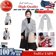 Womens Mens Oversized Blanket Cashmere Acrylic Fabric Shawl Wrap Scarf