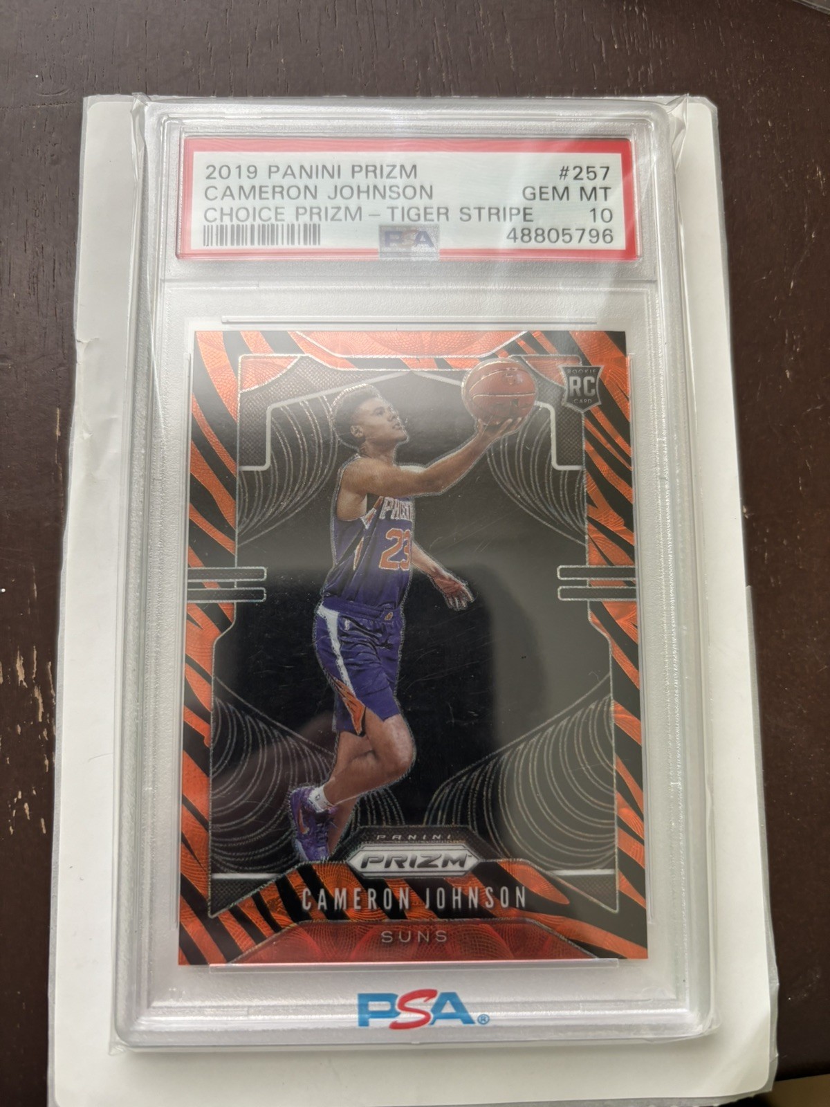 2019 Prizm Cameron Johnson Choice Prizm Tiger Stripe PSA10 Gem Mint