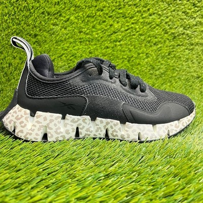 Reebok Zig Dynamica Womens Size 6.5 Black White Athletic Running Shoes Sneakers