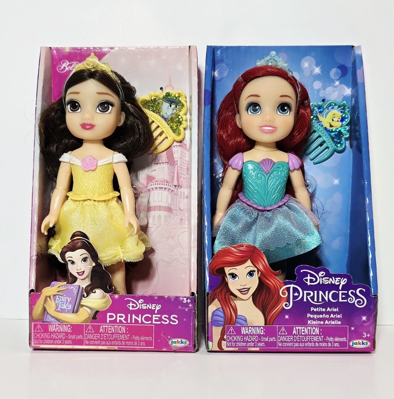 DISNEY PRINCESS 3.5 Inch Petite Dolls ARIEL & BELLE