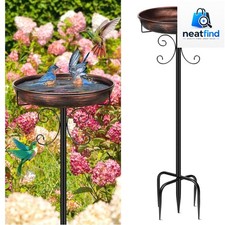 Freestanding Antique Bronze Bird Bath with Large Capacity Bowl - Bird Feeder