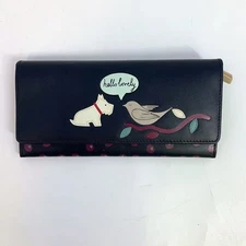Bradley London Hello Lovely Scottie & Bird Flapover Leather Wallet