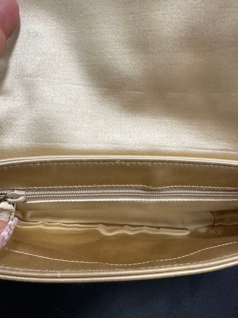 GUCCI Gold Satin Chain Shoulder Bag Rare Authentic Women's Party Purse thumbnail 8