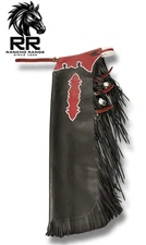 Bull Riding Pro Rodeo Chaps cowhide leather Adult fringe   chap