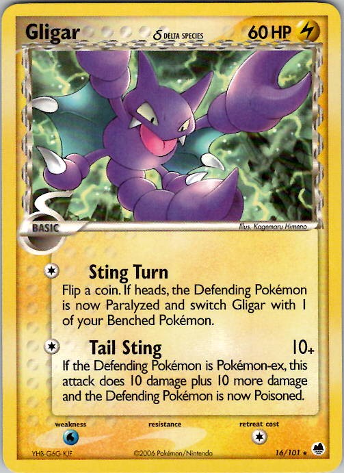 Gligar (Delta Species) Dragon Frontiers 16/101 Normal LP/NM