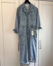 Mango Light Blue Denim Medium Jumpsuit Boilersuit New With Tags