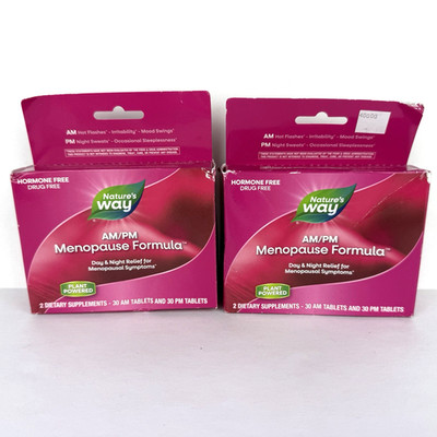 Natures Way Menopause AM/PM 2 Boxes x 30 Day Supply Each Exp 6/2027+
