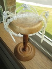 Vintage Nylon Mesh 50's Ivory Bridal Crown Headpiece