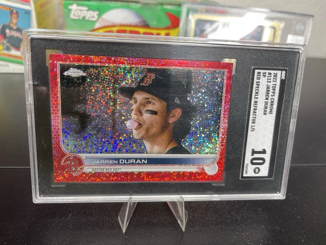 2022 Topps Chrome - Jarren Duran #113 SP Red Speckle Refractor 1/5.  SGC 10.