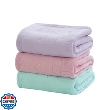 Fleece Baby Blanket Animal Pattern – Ultra Soft Cozy Fluffy Plush Receiving B