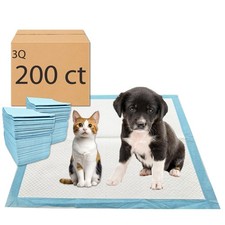 3Q Puppy Pee Pads, 200 Count, 22 x 22 Inch Dog Wee Wee Training Pads, Leak-Proof