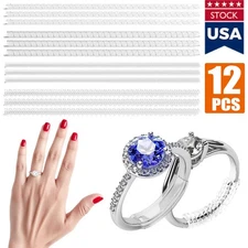 12pcs Ring Sizers for Loose Rings, Invisible Ring Size Adjuster Silicone 4-Sizes