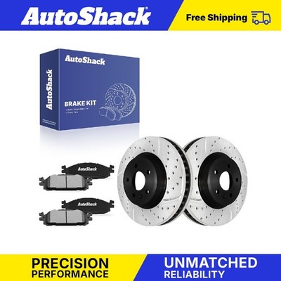 Front Drilled Slotted Brake Rotors Ceramic Pads for Ford, Explorer 2011-2019