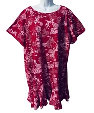 *New* FRESH PRODUCE Plus 2X Ruffle T-Shirt 100% Cotton Print Sealife Dress USA