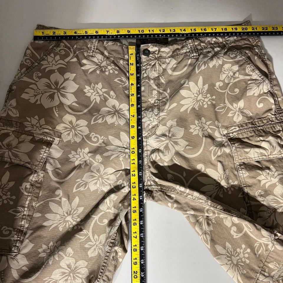 Pantalones Cortos Carga Antiguos Azul Marino Excedente Para Hombre 42x11.5 Verde Gris Hawaiano Floral Algodón Foto 2 de 4