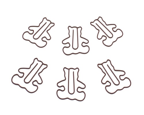 100 Count Bag Shaped Paper Clips Brown Bear Clips by Butler in the Home