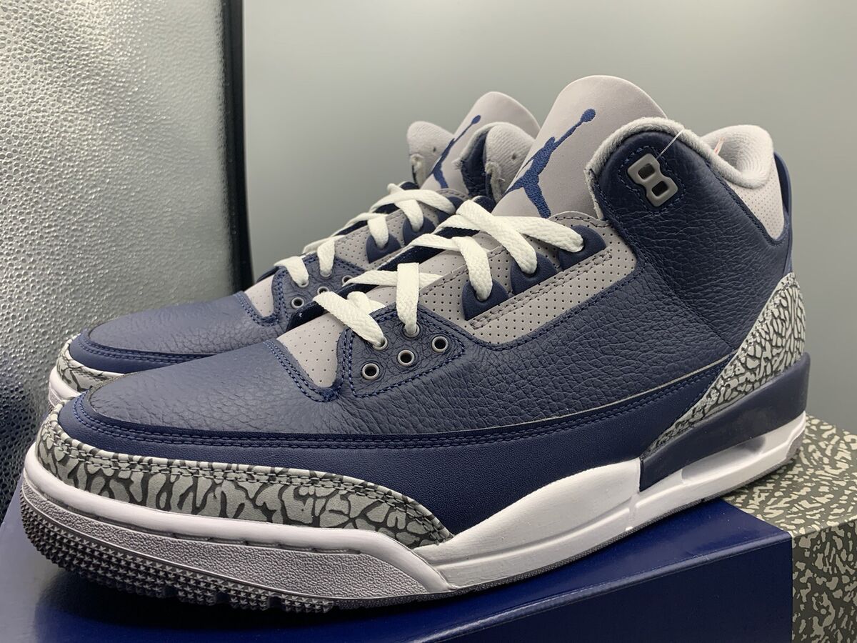 Nike Air Jordan 3 Retro Midnight Navy Georgetown Women Sz 8 Nike Air Jordan 3 Retro Midnight Navy Georgetown Women Sz 8