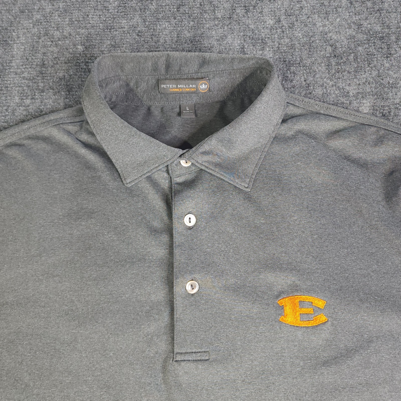 Peter Millar Polo Large Gray Solid Summer Comfort… - image 3