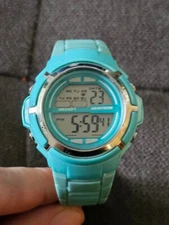 Armitron Pro Sport 45/7045 Womens Light Blue Digital Watch. working