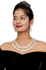 Polki Kundan Set Indian Necklace Bollywood Choker Jewelry Gold Plated Ethnic