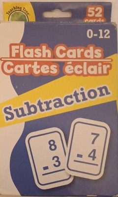 Teaching Tree Flash Cards Subtraction Math Educational Mathematics 52 cards