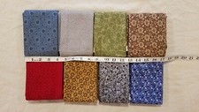 Lot of 8 Half Yards PATTERNS Florals Dots Neutrals Autumn Cotton Fabric
