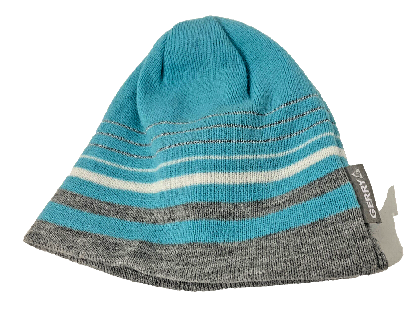 GERRY Knit Beanie Slouch Winter Hat for Ski Snow in Teal Gray