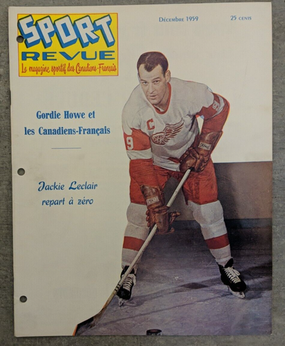 1959 GORDIE HOWE  TERRY SAWCHUK DETROIT RED WINGS CANADIENS PLANTE SPORT REVUE - Picture 1 of 10