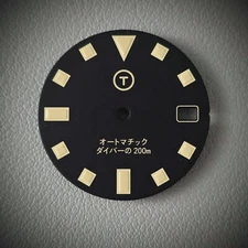 TLDC0641 Black C3 Light Cream / Seiko Mod PLGS Date Dial NH35 4R35 SKX SRPD 28.5