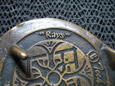 Tech Ether Guild Rays Vintage Brass Belt Buckle with Turquoise and Coral Inlay TECH EHTER GUILD RAYS TURQUOISE CORAL INLAY BRASS HIPPIE  main image 4