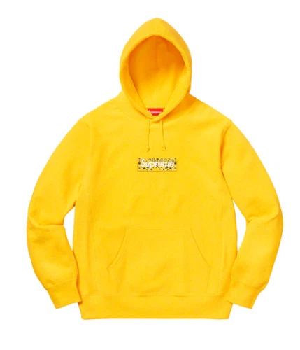 Supreme Bandana Box Logo Hooded Sweatshirt Yellow XL FW19 Unworn w/ defects