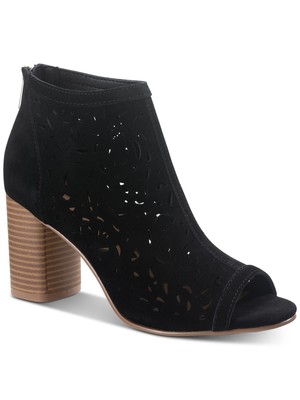 AMERICAN RAG Womens Black Perforations Glia Round Toe Leather Shootie 8.5 M