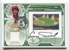 2005 LEAF CENTURY STAMP POSTMARK LEGENDARY FIELDS AUTO RELIC #66 LUIS TIANT 1/23