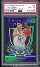 Tyler Herro Rookie 2019-20 Panini Prizm Draft Picks Purple/Green Prizm PSA 8