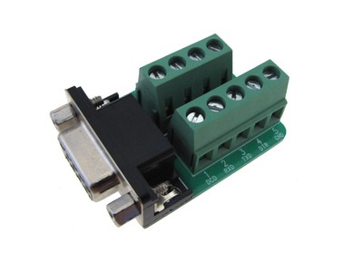 DB9 Female Signals Breakout Board - Screw terminal connector Serial Port