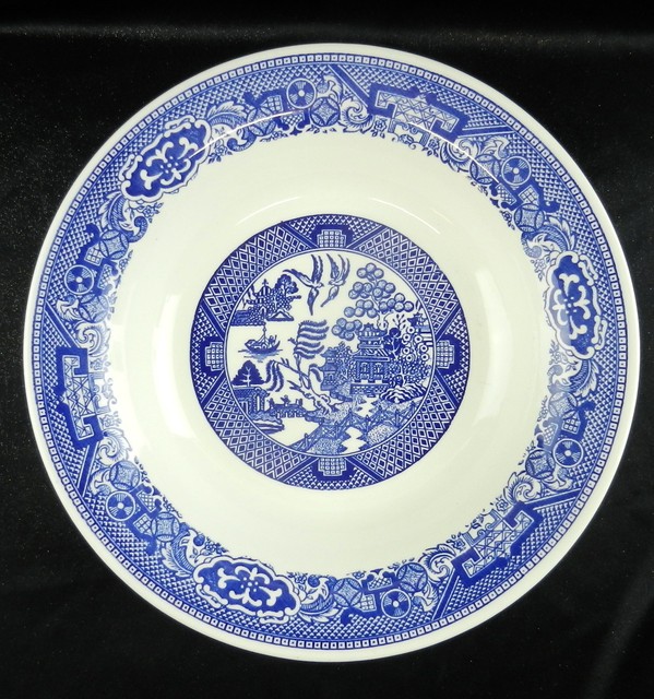 BLUE WILLOW WARE Royal China 8.5" Rimmed Salad Pasta BOWL Plate EC DC