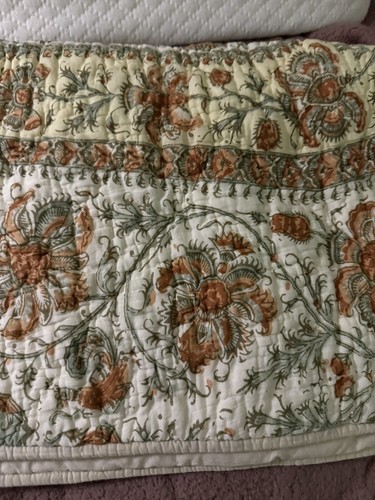 Pottery Barn Rust Floral Paisley Standard Pillow Sham (1) - Picture 3 of 5