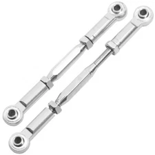 2PCS RC Front Rear Metal Steering Servo Link 70-90mm Adjustable Turnbuckles